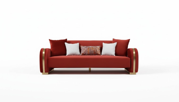 Dreisitzer Couch Polster Design Sofa 3er Sitz Sofas Textil Design Sofa Möbel Neu