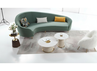 Rund Sofa + Couchtisch Modernes Sofa Wohnzimmer Couchtisch Möbel Komplett Set