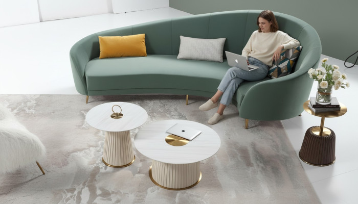 Rund Sofa Modernes Sofa Wohnlandschaft Zimmer Möbel Designersofa Rundes Ecksofa