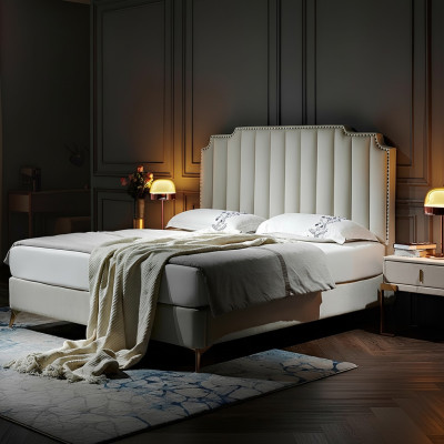 Bett 180x200cm Leder Schlafzimmer Möbel Luxury Moderne Betten Hotel Möbel Neu
