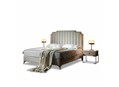 Bett 180x200cm Leder Schlafzimmer Möbel Luxury Moderne Betten Hotel Möbel Neu