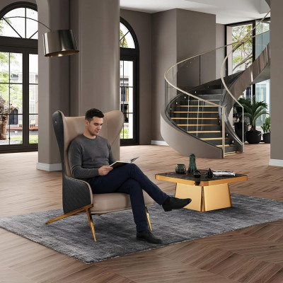 Sessel 74 x 90 cm Couch Polster Designer Leder 1 Sitzer Polster Sitz