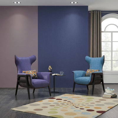 Sessel Textil Wohnzimmer Lounge Luxus Design Möbel Stühle Moderner