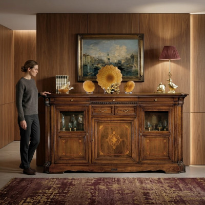 Anrichte Sideboard Kommode Schublade Vitrine Wohnzimmer Holz Buffetschrank Neu