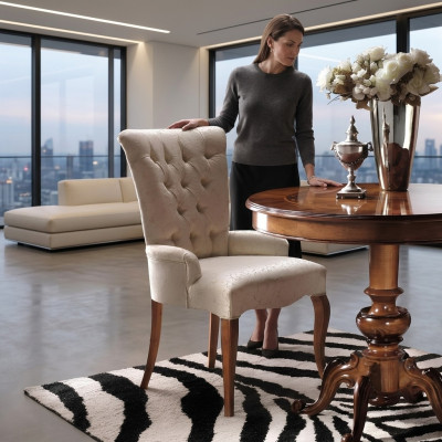 Esszimmer Lehnstuhl Polsterstuhl Luxus Sessel Stuhl Stühle Arbeitszimmer Möbel