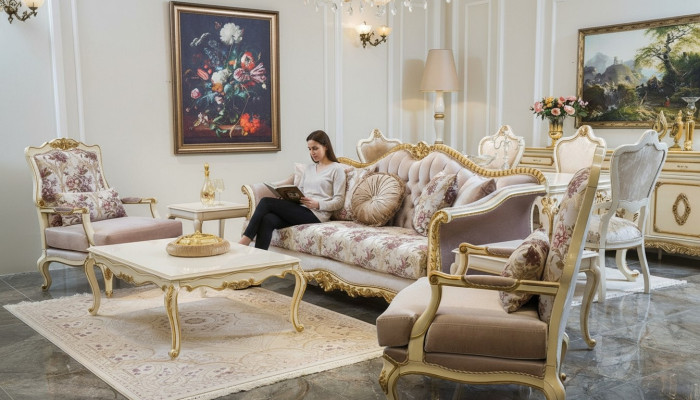 Sofagarnitur Sofa Sitzer Couchtisch Sessel Sofas Set Stoff Luxus Sitz 5tlg.