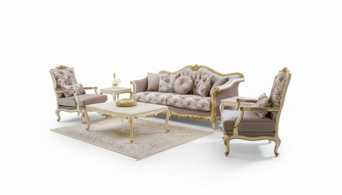 Sofagarnitur Sofa Sitzer Couchtisch Sessel Sofas Set Stoff Luxus Sitz 5tlg.