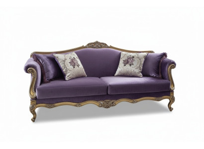 Dreisitzer Sofa 3 Sitzer Couches Luxus Couch Samt Barock Rokoko Violett