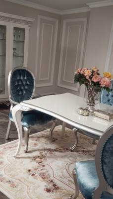 Turkis Grauer Stuhl Chesterfield Holz Stühle Armlehne Esszimmer Möbel