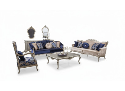 Komplett Set Sofagarnitur 3+2+1 Sitz Sofas Couchtisch Designer Sofa 4tlg