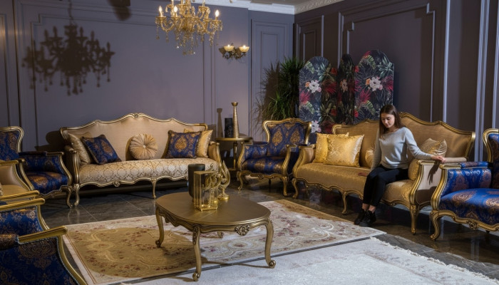 Klassische Sofagarnitur 3+3+1+1 Sitzer Luxus Garnitur Sofa Sessel Set 4tlg