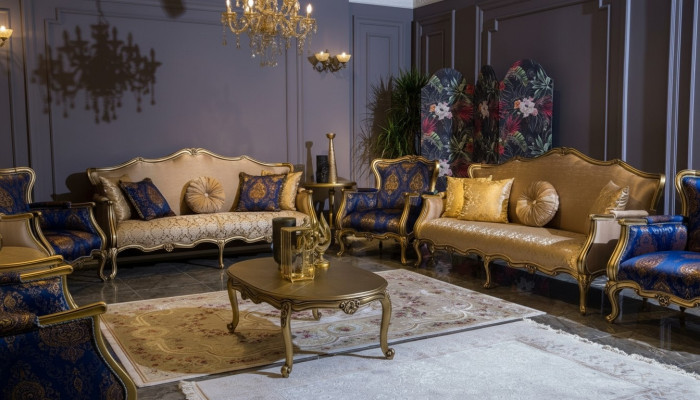 Klassische Sofagarnitur 3+3+1+1 Sitzer Luxus Garnitur Sofa Sessel Set 4tlg