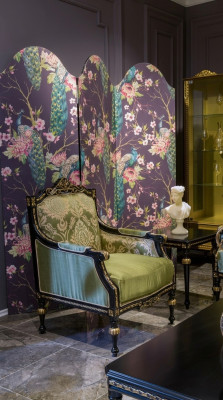 Sessel Klassischer Relax Stoff Lounge Textil Sitzer Luxus Sitz Barock Grün