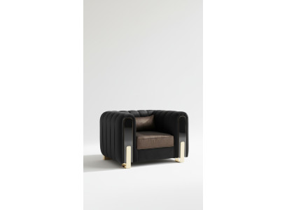 Medusa Sessel Luxus Einsitzer Couch Textil Polster Möbel Couchen Schwarz Stoff