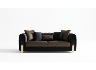 Medusa Dreisitzer Sofa 3 Sitzer Couches Sofas Luxus Polster Couch Schwarz Stoff