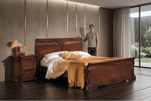 Doppelbett Massivholz Schlafzimmer Möbel Design Bett Möbel Vaccari cav giovanni