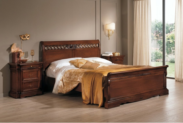 Doppelbett Massivholz Schlafzimmer Möbel Design Bett Möbel Vaccari cav giovanni