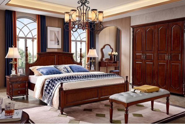 Design Schlafzimmer 3tlg. Bett 2x Nachttische Klassischer Betten Set