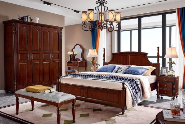 Designer Schlafzimmer Möbel 5tlg Set Bett Nachttische Kleiderschrank
