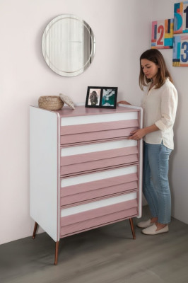 Kinderzimmer Jugendzimmer Kommode Kinderschrank Zweifarbig Möbel Mädchen Neu