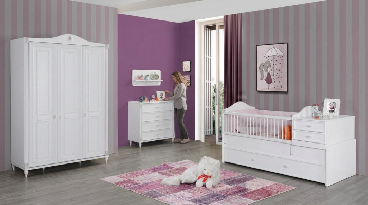 Kinderzimmer 3tlg Set Schlafzimmer Kleiderschrank Kommode Jugendzimmer Möbel 