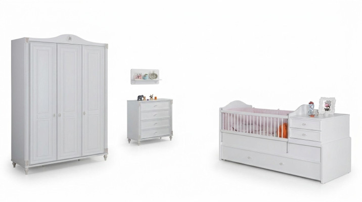 Kinderzimmer 3tlg Set Schlafzimmer Kleiderschrank Kommode Jugendzimmer Möbel 