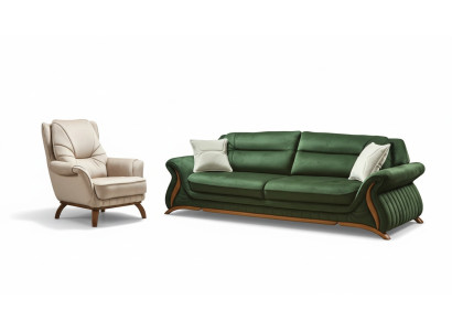 Luxus Klassische Textil Couchen Design Sofa 3+1 Sitz Sessel Couch Polster Sofas