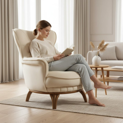 Sessel Luxus Design Textil Wohnzimmer Klassisches Stil Lounge Möbel