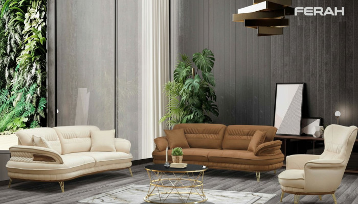 Luxus Sofagarnitur 3+3+1 Sitzer Dreisitzer Sofa Sofas Sessel Design