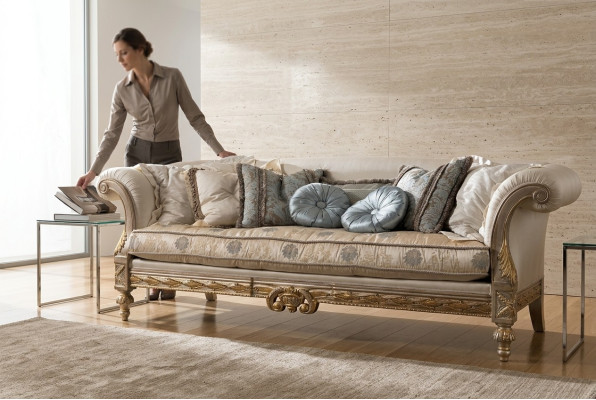 Chesterfield Klassischer Dreisitzer Sofa Wohnlandschaft Textilsofa 3 Sitz couch