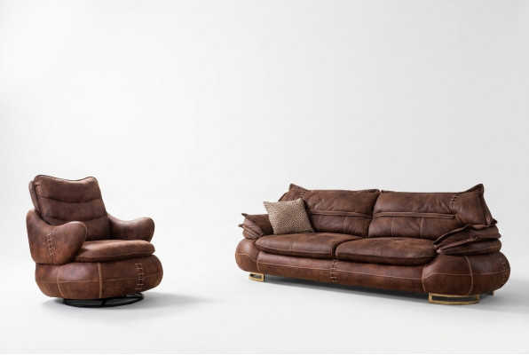 Luxus US Western Sofagarnitur Couch Loft Möbel 3+1 Sitzer Sofa Sessel 2-tlg. Neu