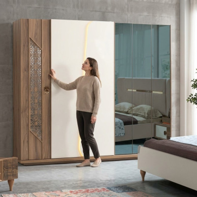 Kleiderschrank Braun Luxus Möbel Italienische Einrichtung Schlafzimmer