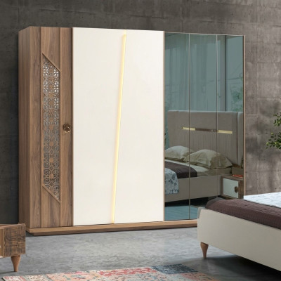 Kleiderschrank Braun Luxus Möbel Italienische Einrichtung Schlafzimmer