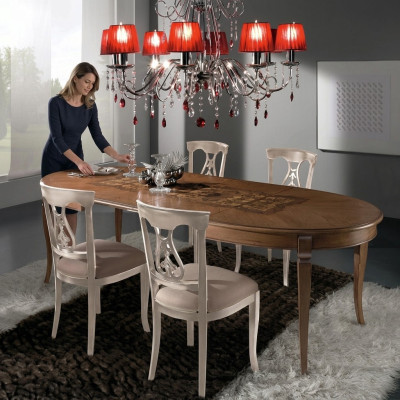 Stuhl mit geschnitzten Mustern Stühle Naturholz Esszimmer Sessel Lehnstuhl Möbel