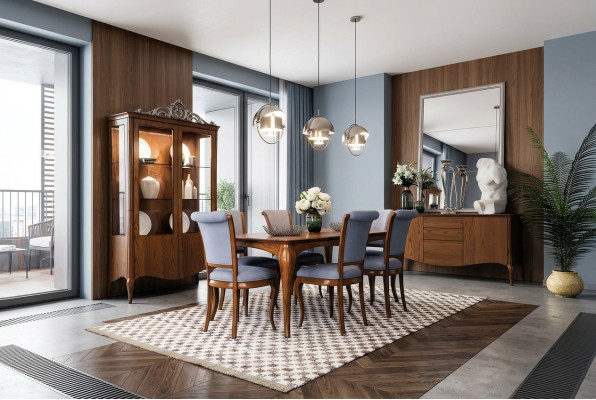 Esszimmer Set Essgruppe Tisch Tische 9 tlg Komplettset Esstisch 6 Stühle Gruppe