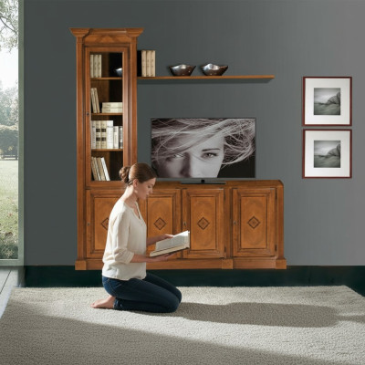 Schrank Vitrine Holz Wohnzimmer Möbel TV Schrankwände Moderne Design Wohnwand