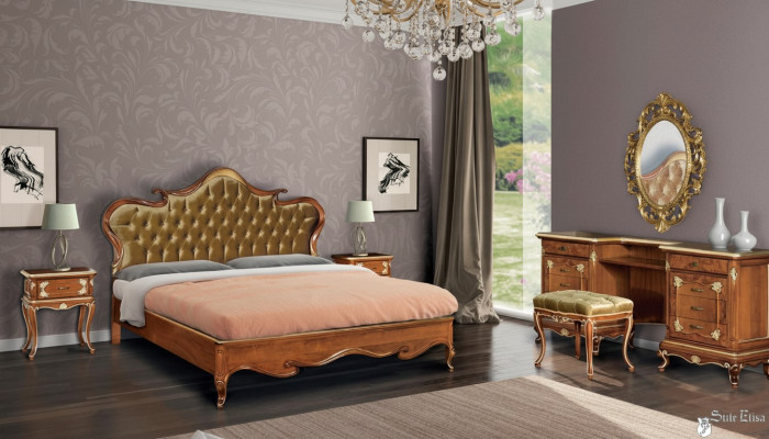 Schlafzimmer Bett Nachttisch Schminktisch Hocker Polsterbett Doppelbett Set 5tlg