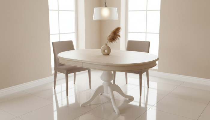 Runder Esstisch Esszimmer Tische Wohnzimmer rund Tisch 135 x 91 cm Holz Möbel