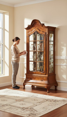Vitrine Glasschrank braun Möbel Schränke Vitrinen Schrank Italienische Möbel neu