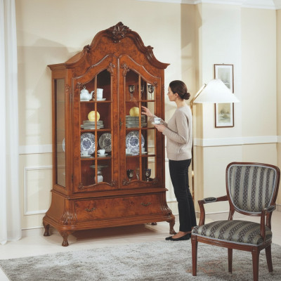 Glasvitrinen Wohnzimmer Möbel Braune Vitrine Klassischer Italienische Schrank