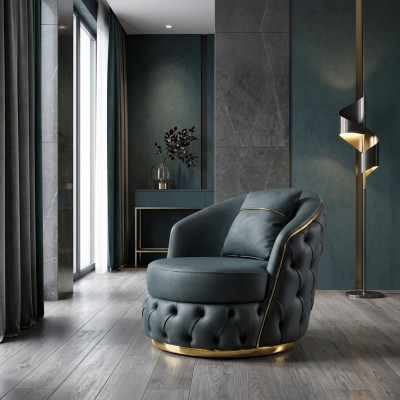 Sessel Chesterfield Sitz Barock Rokoko Design Modern Wohnzimmer Polster Thron