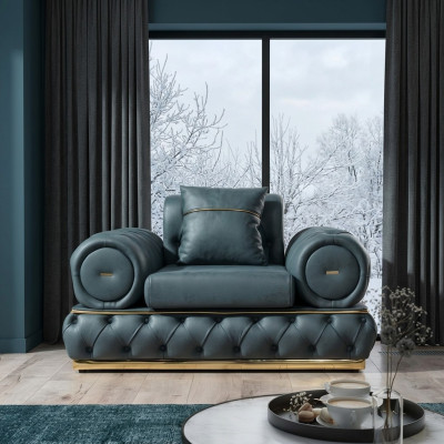 Sessel Chesterfield Sitz Barock Rokoko Klassische Möbel Wohnzimmer Polster Neu