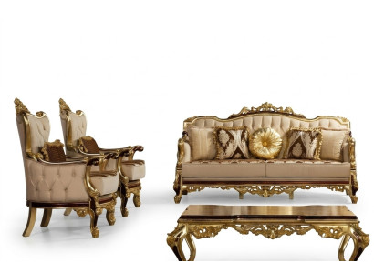 Garnitur Sofagarnitur 3+1+1 Sitz Sofa Sofas Sessel Luxus Set Design Barock Couch