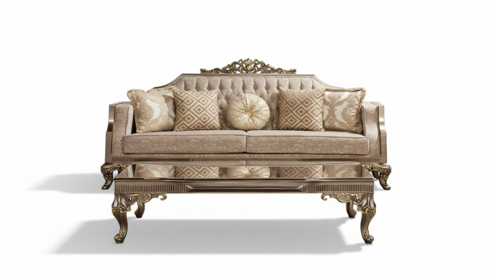 Dreisitzer Sofa 3 Sitzer Sofa Sofas Stoff Barock Rokoko Couch Design Wohnzimmer