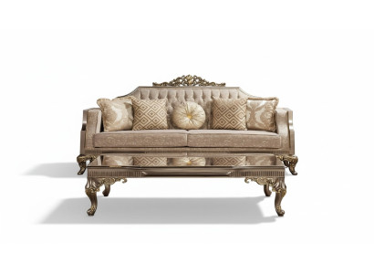 Dreisitzer Sofa 3 Sitzer Sofa Sofas Stoff Barock Rokoko Couch Design Wohnzimmer