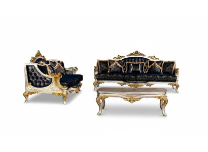 Luxus Sofagarnitur 3+3 Sitz Sofas Sessel Set Garnitur Stil Barock 2tlg Klassisch