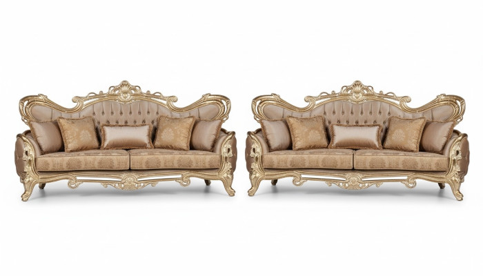 Sofagarnitur 3+3 Sitzer Sofa Sessel Sofas Relax Luxus Set Wohnzimmer Barock 2tlg
