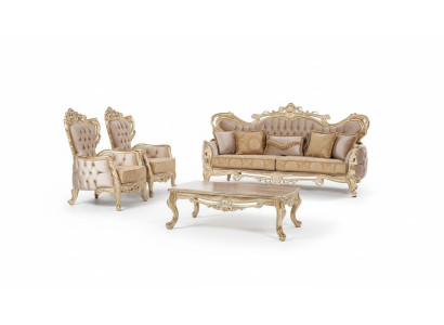 Luxus Set Garnitur Sofagarnitur 3+1+1 Sitzer Sofa Sessel Sofas Relax Wohnzimmer