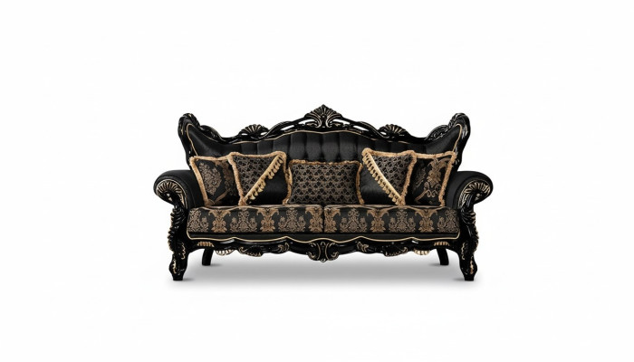 Couch Sitz Dreisitzer Sofa 3 Sitzer Sofas Sessel Stoff Barock Rokoko Möbel 232cm
