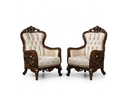 Sessel Ohrensessel Luxus Stoff Sitz Design Polster Barock Textil Einsitzer Neu